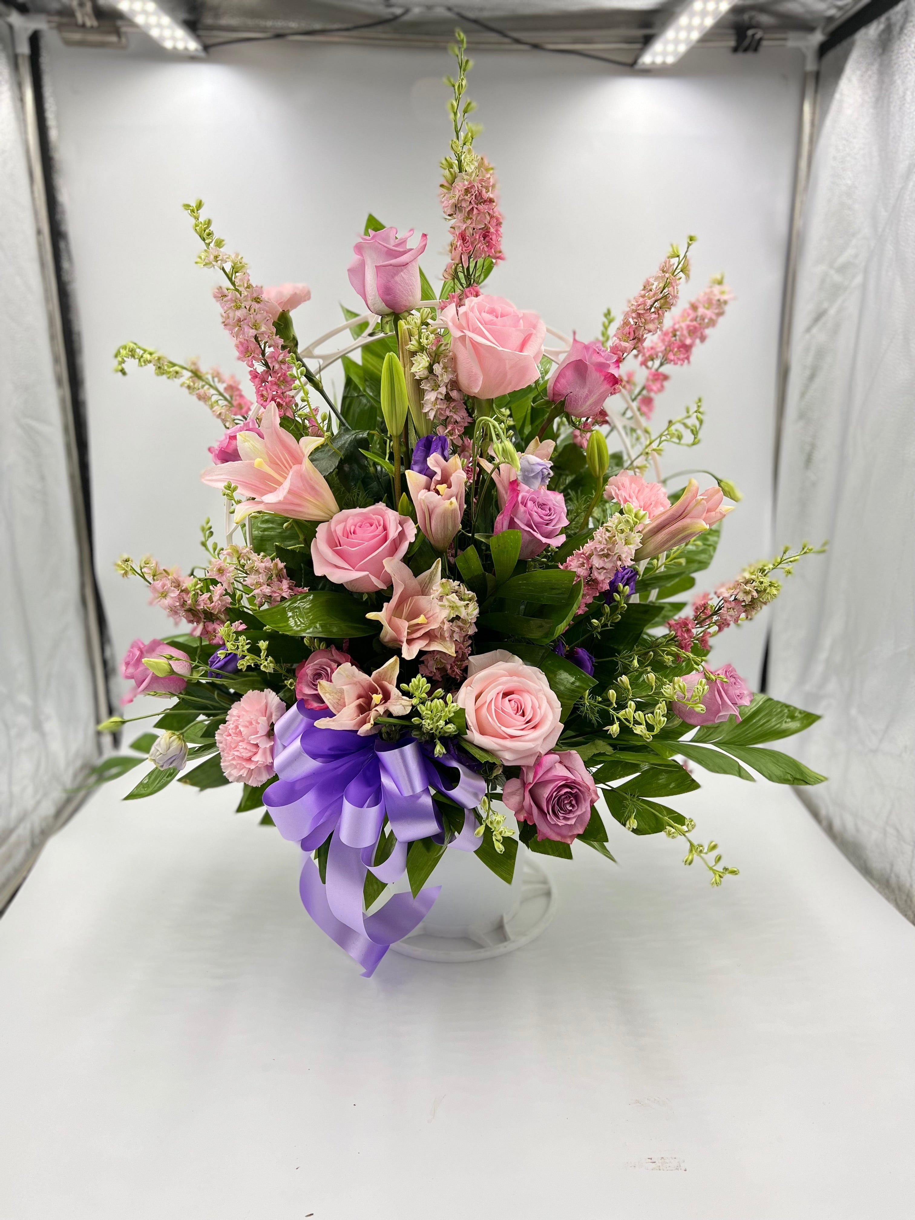 Pastel Tribute Funeral Basket