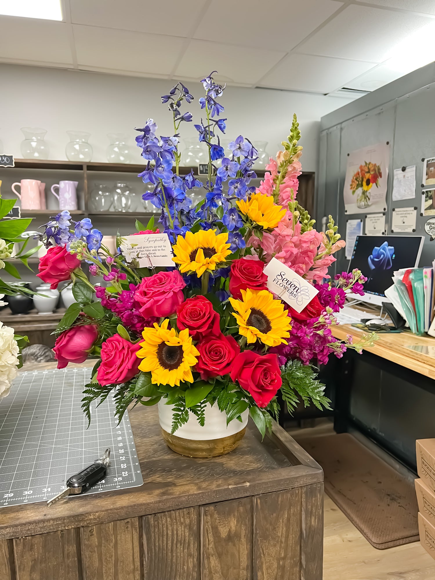 A Living Light Pedestal Arrangement