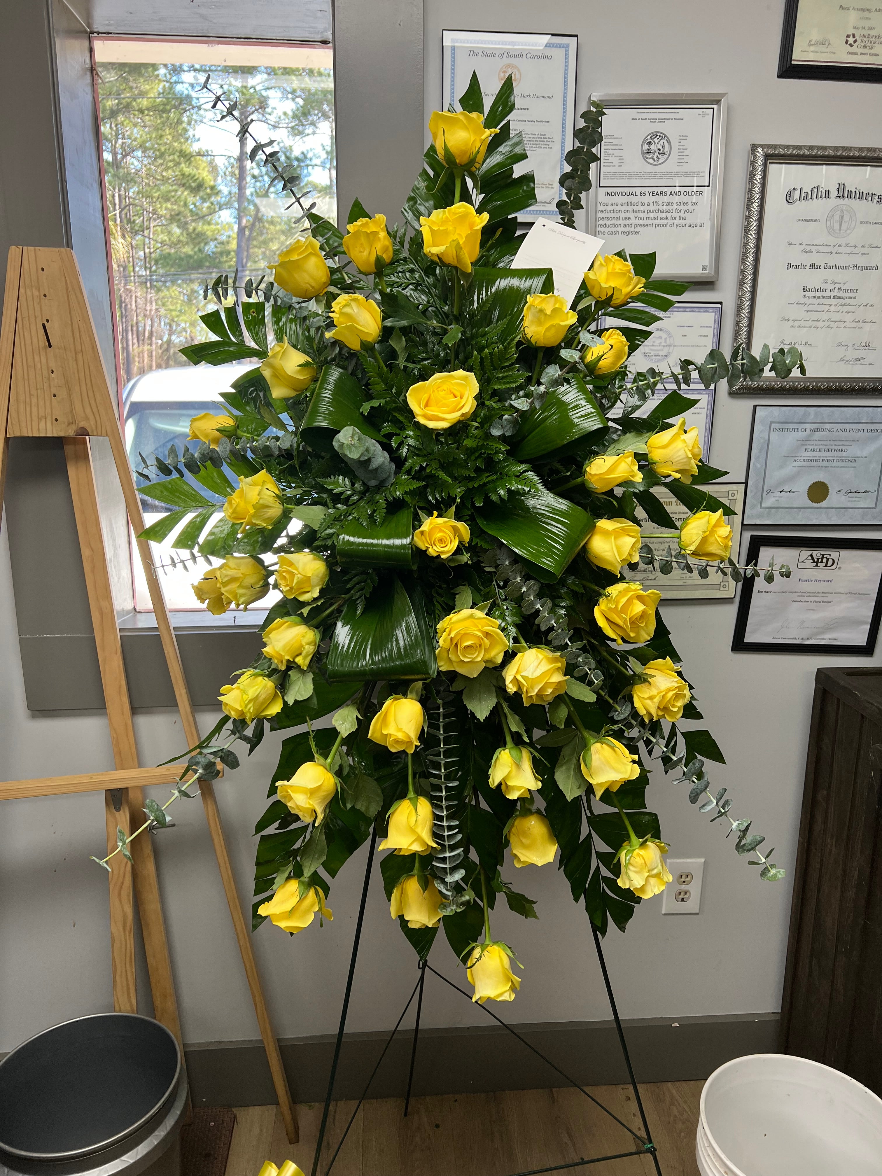 Golden Tribute Standing Spray