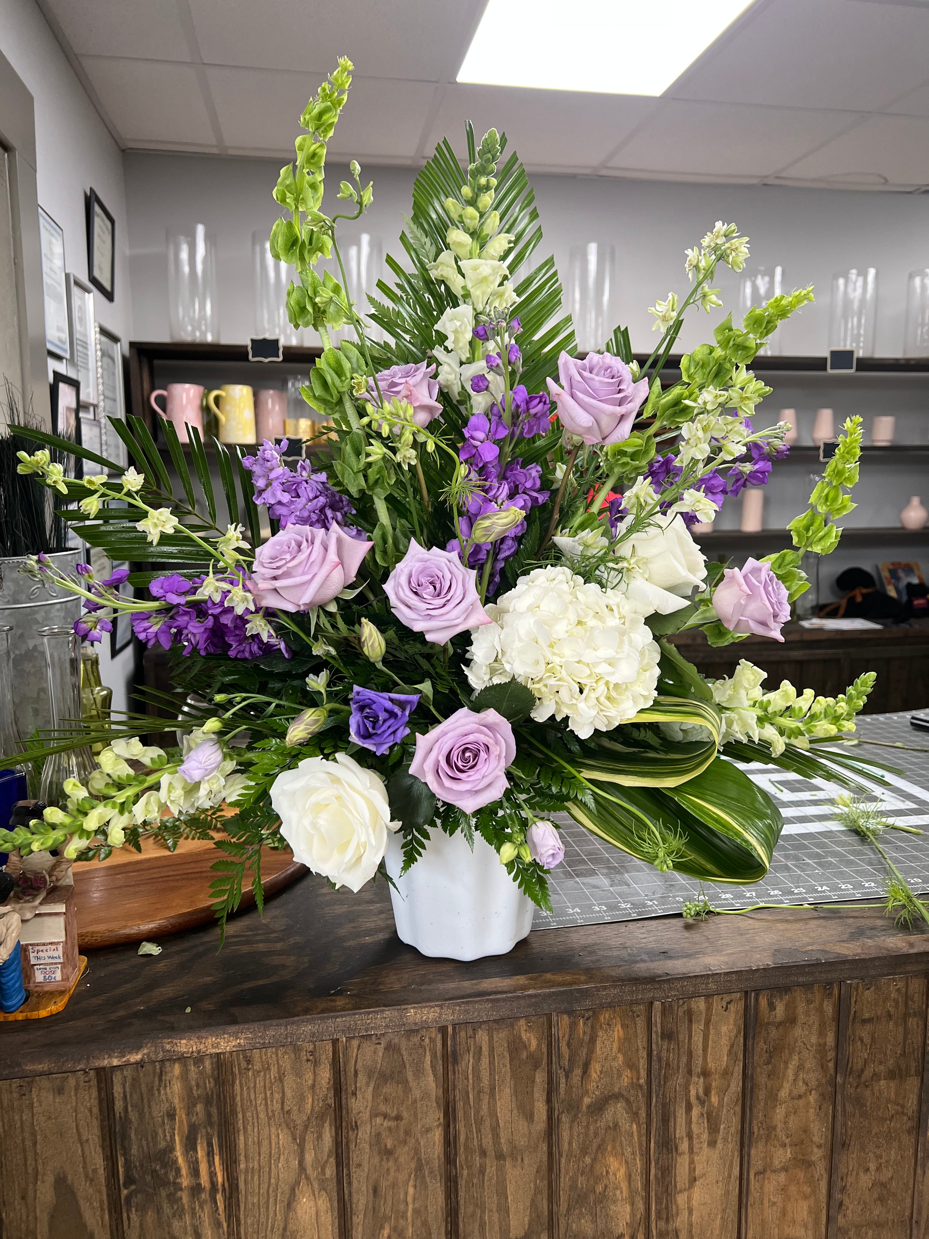 Hope In Bloom Pedestal Arrangement