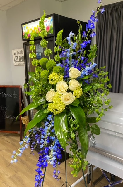 Heavenly Blue Tribute Standing Spray