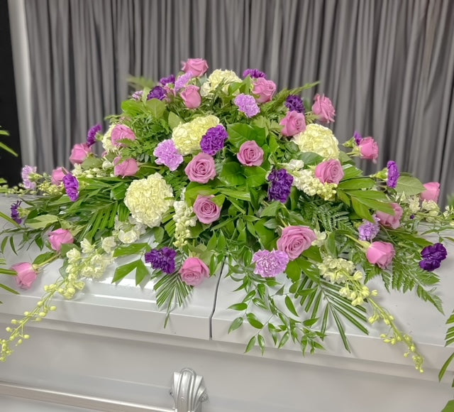 Lavender Tribute Casket Spray