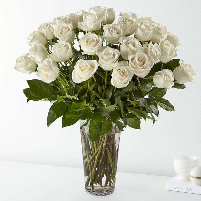 Long Stem White Roses