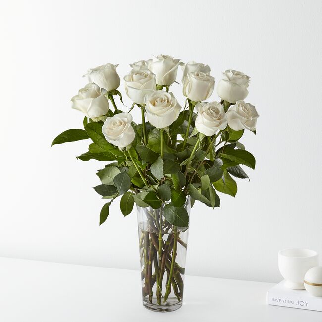 Long Stem White Roses