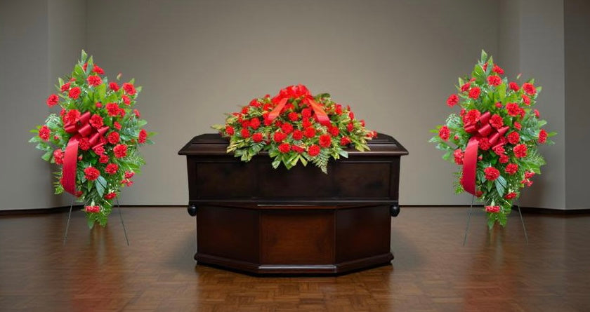 Three-Piece Carnation Melody Funeral Set