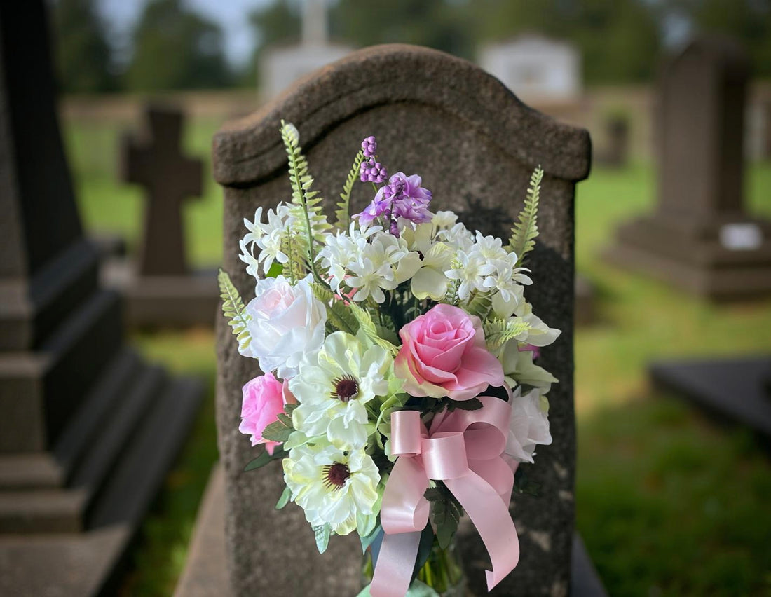 Artificial Cemetery Vase Arrangement